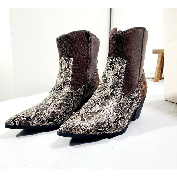 JUSTFAB Women's Violet Western Booties, Violet Brown 7.5 SKU: BS2045608 - Picture 10 of 16